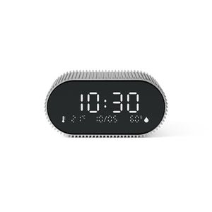 Lexon Ray LCD Alarm Clock | Temperature/Humidity Display | Aluminum Polish