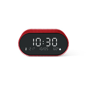 Lexon Ray LCD Alarm Clock | Temperature & Humidity Display | Red