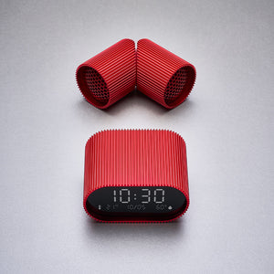 Lexon Ray LCD Alarm Clock | Temperature & Humidity Display | Red