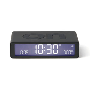 Lexon Flip Classic Reversible Alarm Clock | Grey | Compact & Modern Design