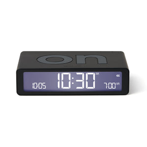 Lexon Flip Alarm Clock | Classic Reversible | Portable Travel Clock | Black