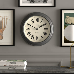 Jones Supper Club Clock | Charcoal Grey