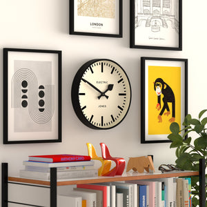Jones Railway Wall Clock | Black