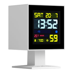 Monolith LCD Alarm Clock | White