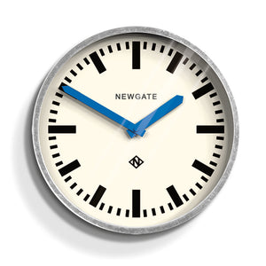 Luggage Wall Clock | Galvanised Blue Hands