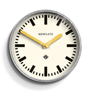 Luggage Wall Clock | Galvanised | Yellow Hands