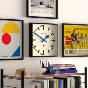 Number Five Wall Clock | Black | Blue Hands