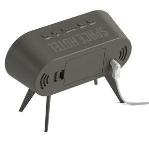 Space Hotel Cyborg LED Alarm Clock | Grey