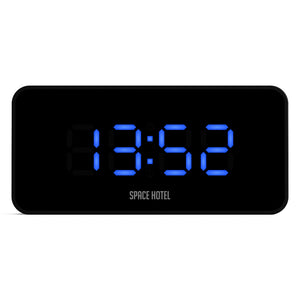 Space Hotel Hypertron Alarm Clock | Black Case | Black Lens | Blue LED