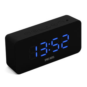 Space Hotel Hypertron Alarm Clock | Black Case | Black Lens | Blue LED