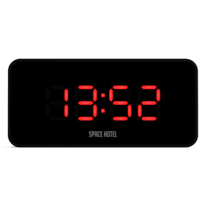 Space Hotel Hypertron Alarm Clock | Black Case | Black Lens | Red LED