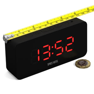 Space Hotel Hypertron Alarm Clock | Black Case | Black Lens | Red LED