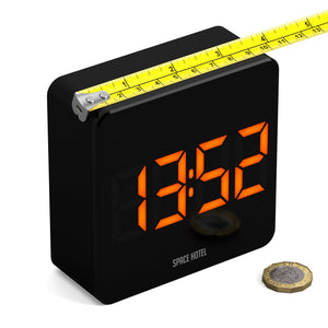 Space Hotel Orbatron Alarm Clock | Black Case | Black Lens | Orange LED
