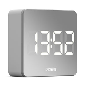 Space Hotel Orbatron Alarm Clock | White Case | Silver Lens | White LED