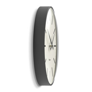 Radio City Wall Clock | Bold Black Marker Dial | Matte Blizzard Grey