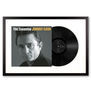 Framed Johnny Cash - The Essential Johnny Cash Vinyl Album Art | Country Music Collectible