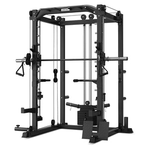 CORTEX SM-20 6-in-1 Power Rack with Smith & Cable Machine | BN-9 Bench | 100kg Olympic Tri-Grip Weight Plate & Barbell Package