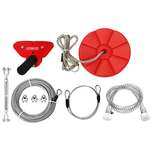 Kids Woomera Flying Fox with Red Monkey Swing