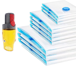 9-Pack Space Saver Vacuum Sealer Storage Bags | Includes Dyson Adaptor