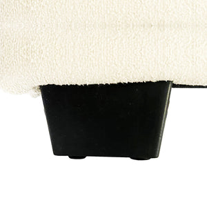 Alexa Queen Size High Rise Headboard | Linen Beige Fabric | Four MDF Drawers with Wheels | Bed Frame