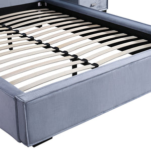 Estella Queen Bed Frame | Fabric Upholstery | KD Slat | Black