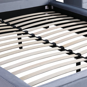 Estella Queen Bed Frame | Fabric Upholstery | KD Slat | Black