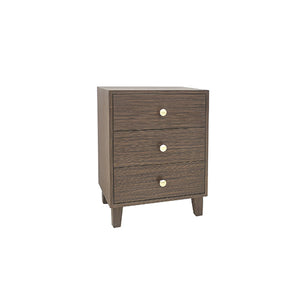 Bedside Table | MDF | 3 Drawers | Side Table | Nightstand | Brown Colour