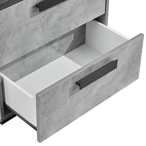Bedside Table with 2 Storage Drawers | MDF | Black & Cement Combination | Nightstand