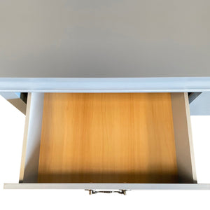 Dressing Chest with 6 Storage Drawers in Solid Wood | Mirror | Metal Handles | White Colour