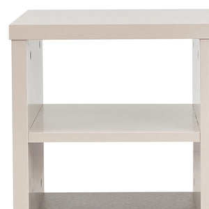 Lamp Table | 3 Open Storage Cabinets | MDF Build | Champagne Finish | Stylish Side Table