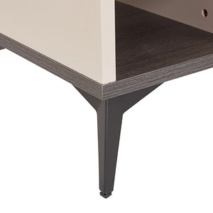 Lamp Table | 3 Open Storage Cabinets | MDF Build | Champagne Finish | Stylish Side Table