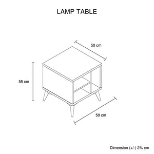 Lamp Table | 3 Open Storage Cabinets | MDF Build | Champagne Finish | Stylish Side Table
