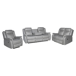 3-2-1 Seater Finest Grey Fabric Recliner Sofa | Sturdy Construction | Metal Mechanism