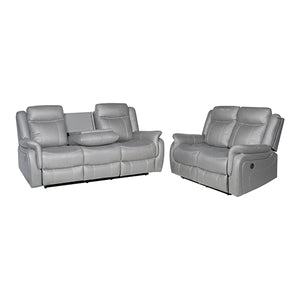 3-2 Seater Recliner Sofa | Finest Grey Fabric | Sturdy Construction | Metal Mechanism
