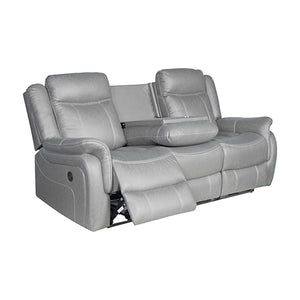 3-2 Seater Recliner Sofa | Finest Grey Fabric | Sturdy Construction | Metal Mechanism