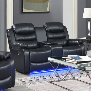 Chelsea 3R+1R+1R Seater Recliner Sofa | Finest Leatherette | Feature Console | LED Light | Ultra Cushioned