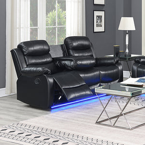 Chelsea 3R+1R+1R Seater Recliner Sofa | Finest Leatherette | Feature Console | LED Light | Ultra Cushioned