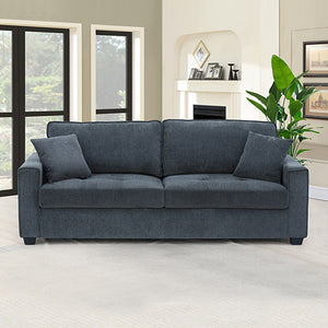 2+3 Seater Sofa Set | Charcoal Polyester Fabric | Multilayer Comfort | 2 Pillows | Individual Pocket Spring Support