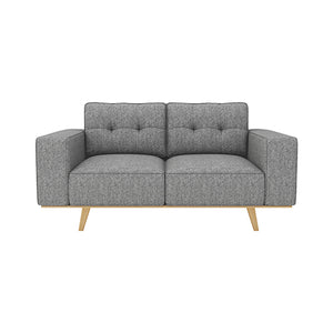 2 Seater Sofa | Fabric Upholstery | Grey Colour | Pocket Spring Wooden Frame