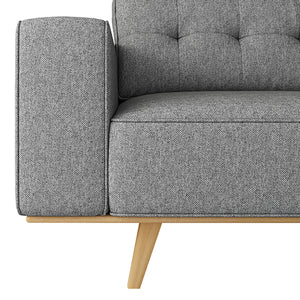 3 Seater Sofa | Fabric Upholstery | Grey Colour | Pocket Spring Wooden Frame