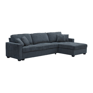Corner Sofa Chaise | Polyester Fabric | Multilayer Comfort | 2 Pillows | Individual Pocket Spring Support