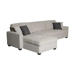 Milano Corner Sofa Chaise | Polyester Fabric | Multilayer Cushions | Two Pillows Attached | Individual Pocket Spring