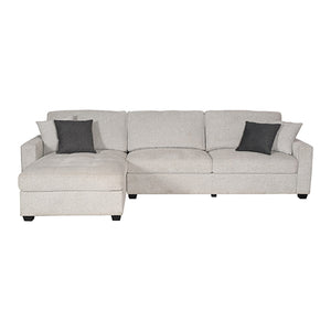 Milano Corner Sofa Chaise | Polyester Fabric | Multilayer Cushions | Two Pillows Attached | Individual Pocket Spring