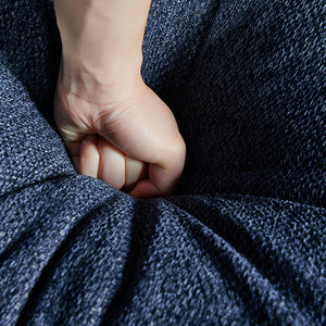 Orion Corner Sofa | Premium Fabric Upholstery | Padded Seat | Wooden Frame | Rubber Wooden Legs | Ottoman