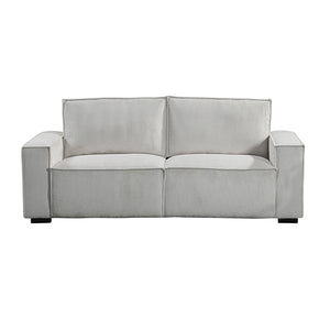 Reno 3 Seater Sofa | Beige Colour Fabric Upholstery | Wooden Structure | Knock Down Feature in Back & Arms