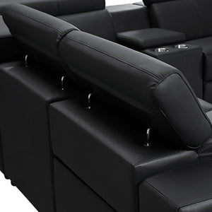 Washington Genuine Leather 6 Seater Corner Sofa with 2 Electric Recliners & Reversible Console