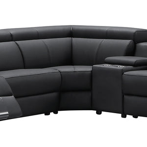 Washington Genuine Leather 6 Seater Corner Sofa with 2 Electric Recliners & Reversible Console