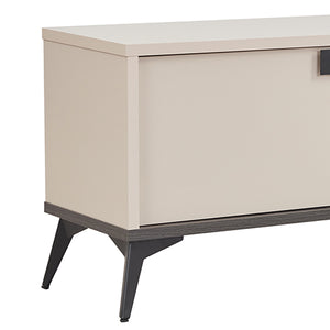 TV Cabinet | MDF Build | Storage Drawer & Open Shelves | Champagne Finish | Elegant Media Console