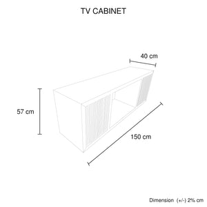 TV Cabinet | MDF Brown | Two Sideboards | Open Shelving