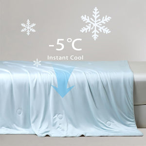 Ice Cooling Reversible Summer Comforter Blanket | Blue & Grey | Single/Double